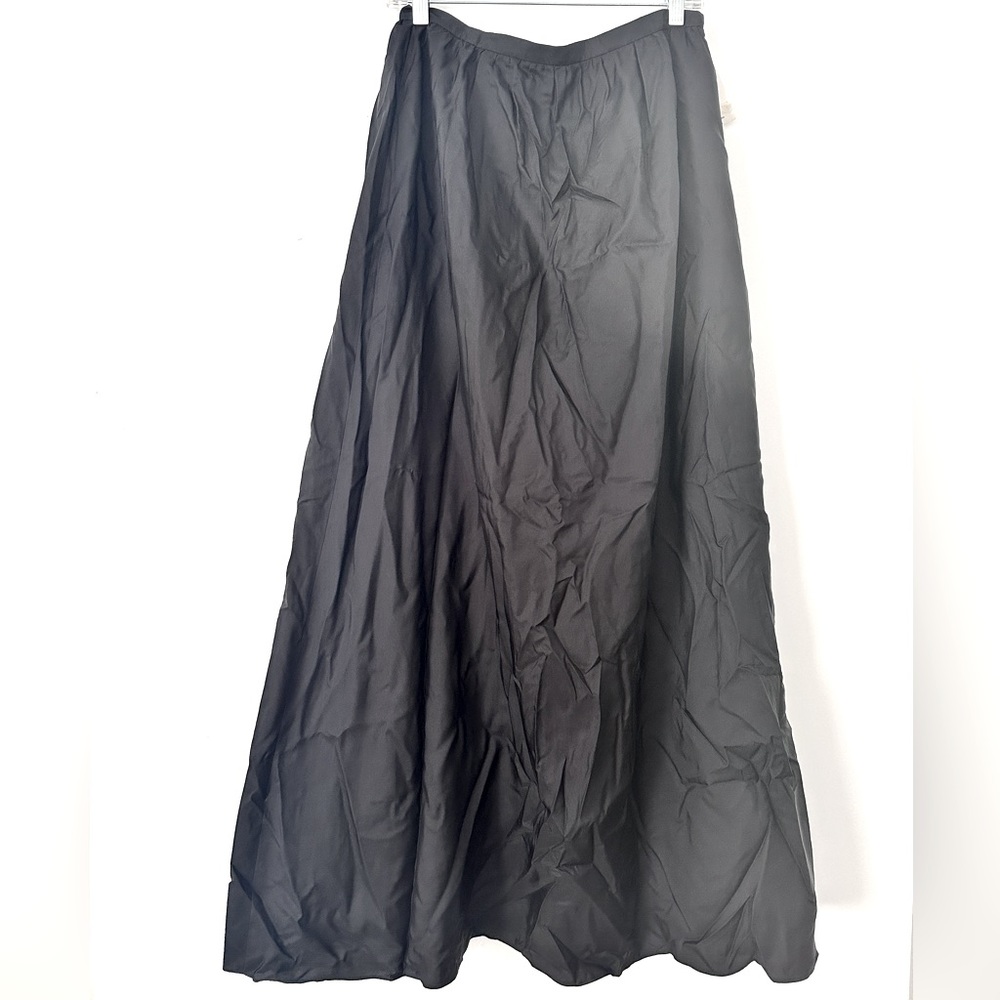 100% black long silk skirt